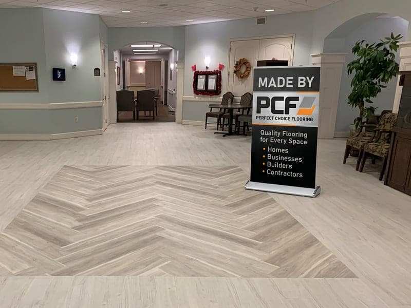 Commercial carpet tile installation