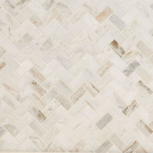 Arabescato Venato White — Arabescato Venato White 1x2 Herringbone Honed