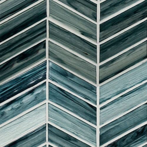 Midnight — Midnight Blue Ombre Chevron Tile